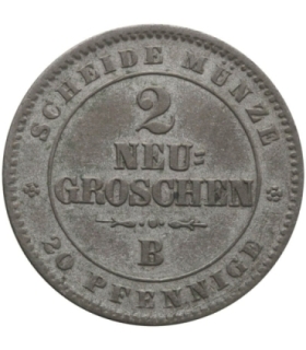 Saksonia 2 nowe grosze, 1864, stan 2, ładna