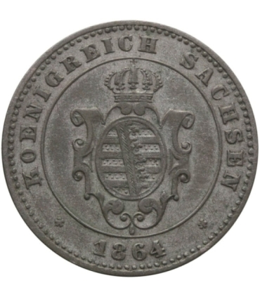 Saksonia 2 nowe grosze, 1864, stan 2, ładna