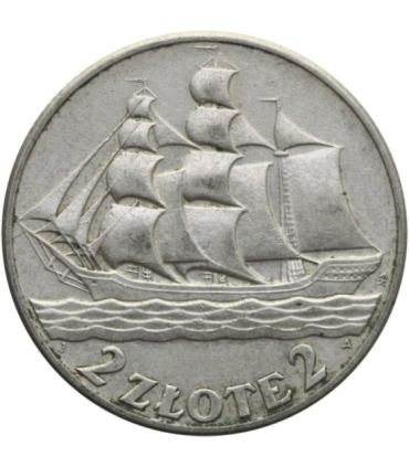 2 złote Żaglowiec 1936, stan 1-