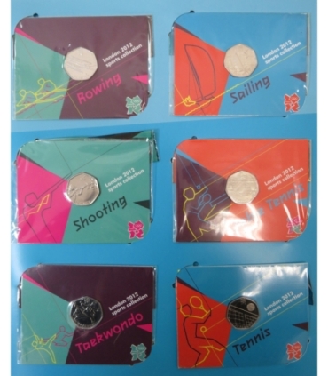 Kompletny zestaw 30 monet 50 pence Igrzyska olimpijskie Londyn 2012 w albumie kolekcjonerskim