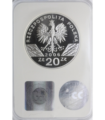 20 zł, Świstak - moneta z serii zwierzęta świata, 2006, GCN PR70