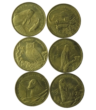 Lot: 6 x 2 zł GN, Zwierzęta