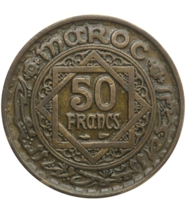 Maroko 50 franków, 1952 (1371 według kalendarza islamskiego)