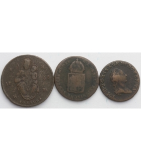 Lot Austria / Węgry: 1 x połtura 1763, 2 x krajcar 1790 + 1816