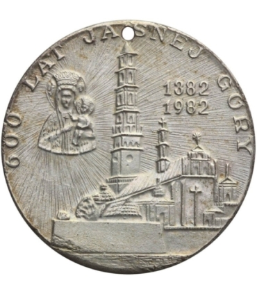 Medal Jan Paweł 2, 1979, 600 lat Jasnej Góry, z dziurką na łańcuszek