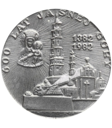 Medal Jan Paweł 2, 1979, 600 lat Jasnej Góry, z dziurką na łańcuszek