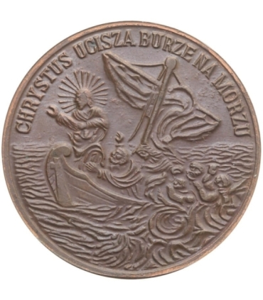 Medal Jan Paweł 2 / Chrystus ucisza burzę na morzu