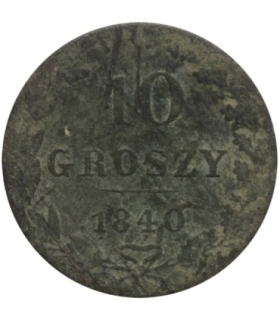 Królestwo Polskie 10 groszy 1840 MW, stan 3-