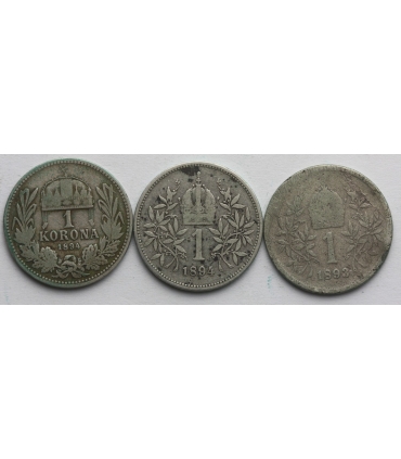 Lot. Austro-Węgry, 3 x 1 korona