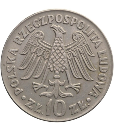 10 zł Kazimierz Wielki - napis wklęsły, 1964,  stan 2-/3+