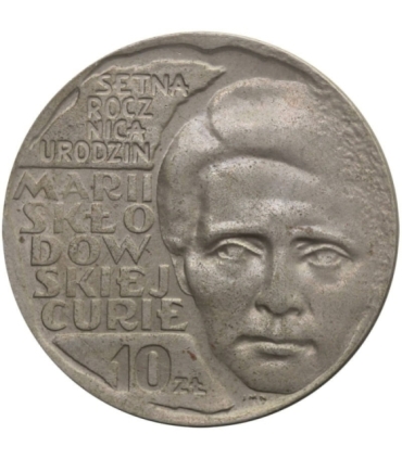 10 zł Maria Skłodowska-Curie, 1967, stan 2-/3+