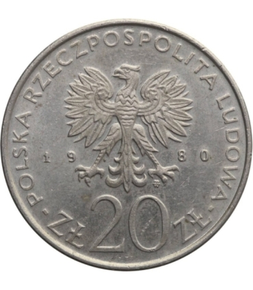 20 zł Igrzyska XXII Olimpiady, 1980, stan 2-/3+