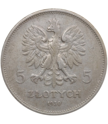 5 zł, Nike, 1930, rzadki rocznik, stan 3