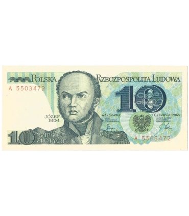 10 zł, Józef Bem, 1982, stan 2+, seria A
