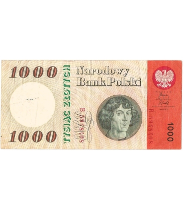 1000 zł 1965, Kopernik, seria B, stan 3-