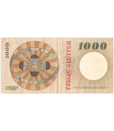 1000 zł 1965, Kopernik, seria B, stan 3-
