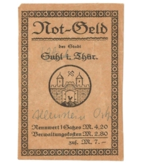 Notgeld Suhl w Turyngii (Thüringen)