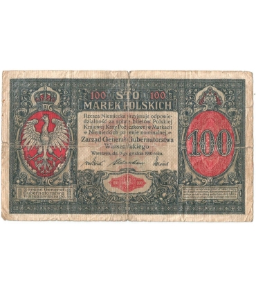 100 marek polskich 1916, Generał, Seria A stan 4-/5+