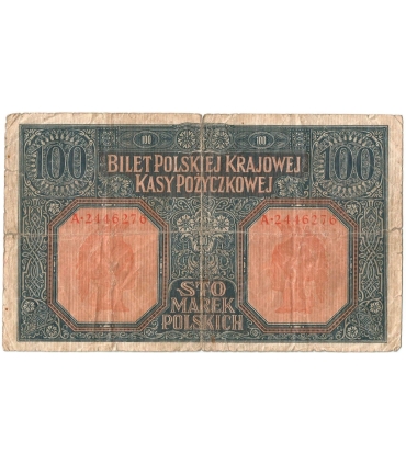 100 marek polskich 1916, Generał, Seria A stan 4-/5+