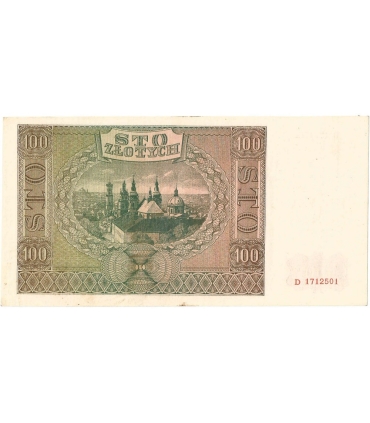 Banknot 100 złotych 1941 stan 2+, Ser. D
