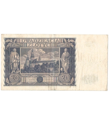 Banknot 20zł, 1936r, seria BR stan 3