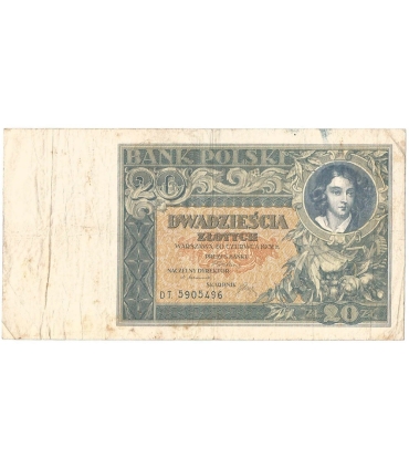 20 złotych 1931, Seria DT, stan 4+