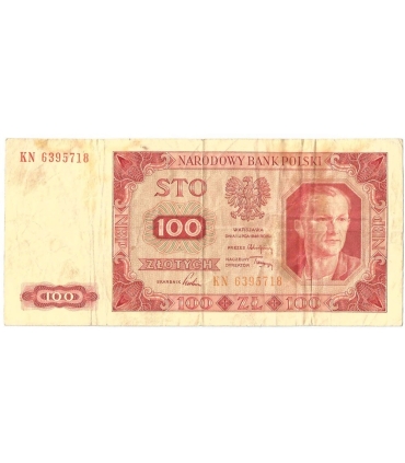 100 zł, 1948, seria KN, stan 3-/4+
