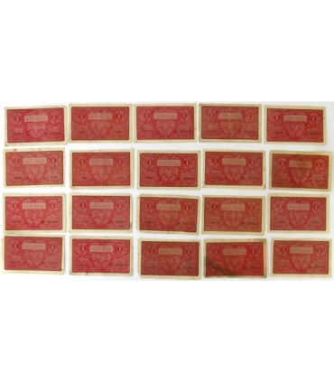 Lot: 20 x 1 marka polska 1919, stany 3-/4+