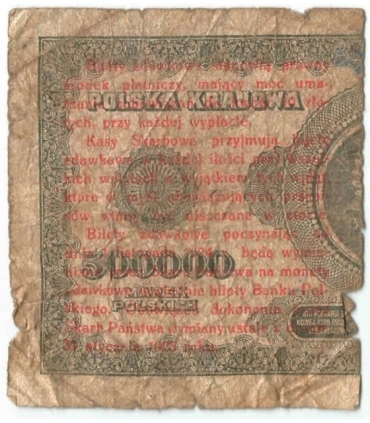 Bilet zdawkowy 1 grosz 1924, seria AP, prawy, stan 4-