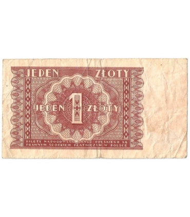 Banknot 1 złoty 1946 rok - stan 4+