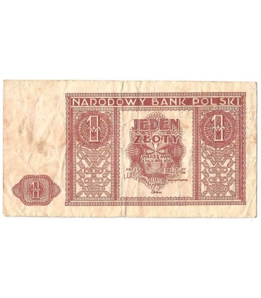 Banknot 1 złoty 1946 rok - stan 4+