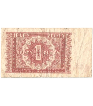 Banknot 1 złoty 1946 rok - stan 4+