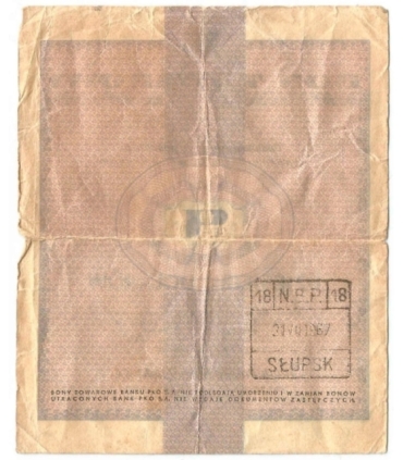 Bon towarowy na 10 dolarów 1.01.1960, seria Cf, stan 4/4-