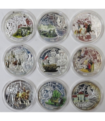 Droga do niepodległości - 9 medali 10g srebro Ag925