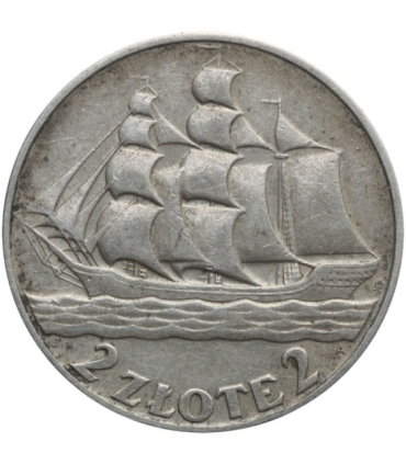 2 zł Żaglowiec 1936, stan 3