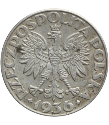 2 zł Żaglowiec 1936, stan 3+