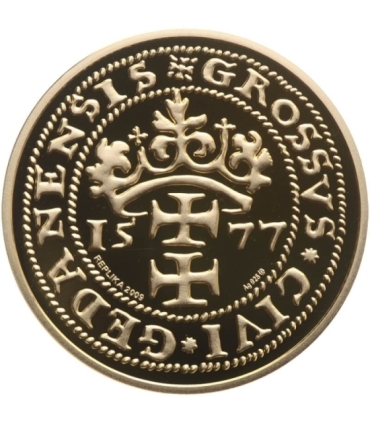 Gdańsk, grosz oblężniczy 1577, Srebro 925, platerowany, 2009 r.