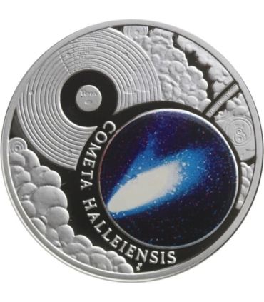 Systema Solare, kometa Halleya, srebro Ag 14,14g, certyfikat