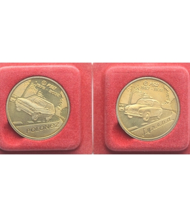 Zestaw 2 medali PKN Orlen, Syrena + Polonez, etui