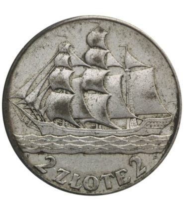 2 zł Żaglowiec 1936, stan 3