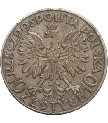 10 złotych Głowa kobiety 1932, stan 3