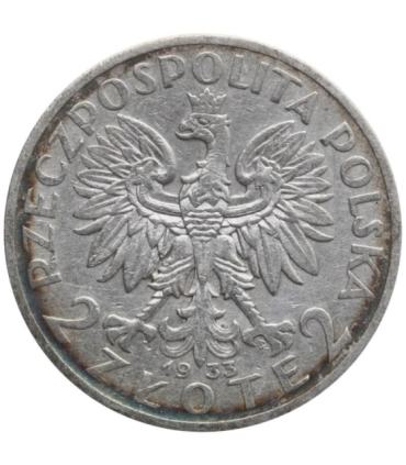 2 złote głowa kobiety 1932, stan 3+