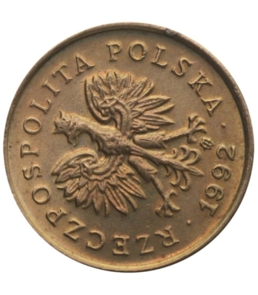 Destrukt, 1 grosz 1992, skrętka w lewo ~75 stopni, st. 1-