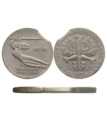 Destrukt, 10 zł Warszawska Nike, 1965, końcówka blachy