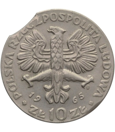 Destrukt, 10 zł Warszawska Nike, 1965, końcówka blachy