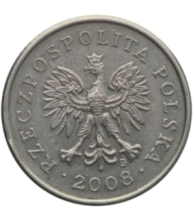 Destrukt, (zanieczyszczony stempel (szpony orła), 20 groszy 2008