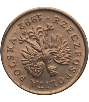 Destrukt, 1 grosz 1992, skrętka w prawo ~160 stopni, prawie odwrotka, st. 1-