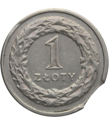 Destrukt, 1 złoty 1992, końcówka blachy, st. 2+