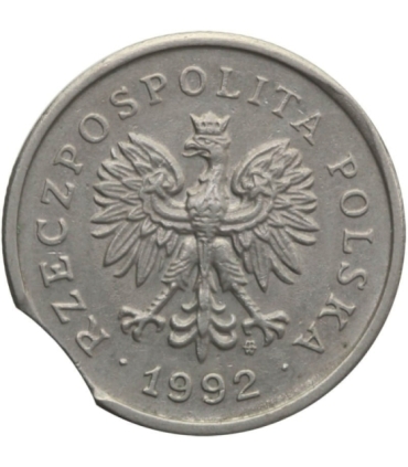 Destrukt, 1 złoty 1992, końcówka blachy, st. 2+