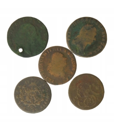 Mix 32 monet historycznych do identyfikacji m.in. XVIII wiek, różne